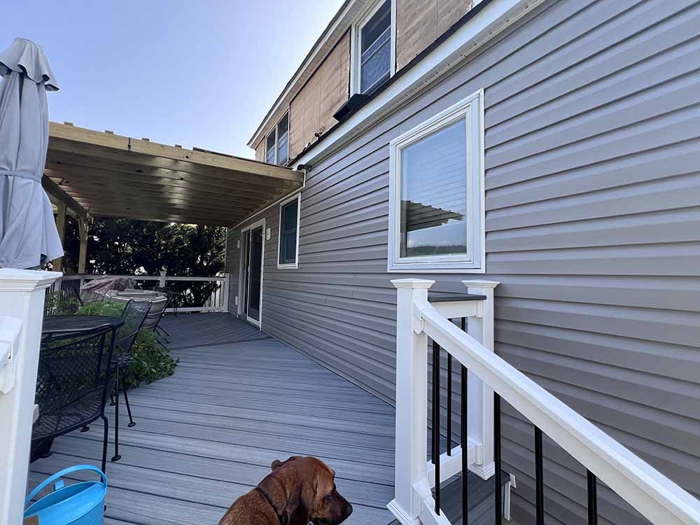 Deck and siding renovation in progress